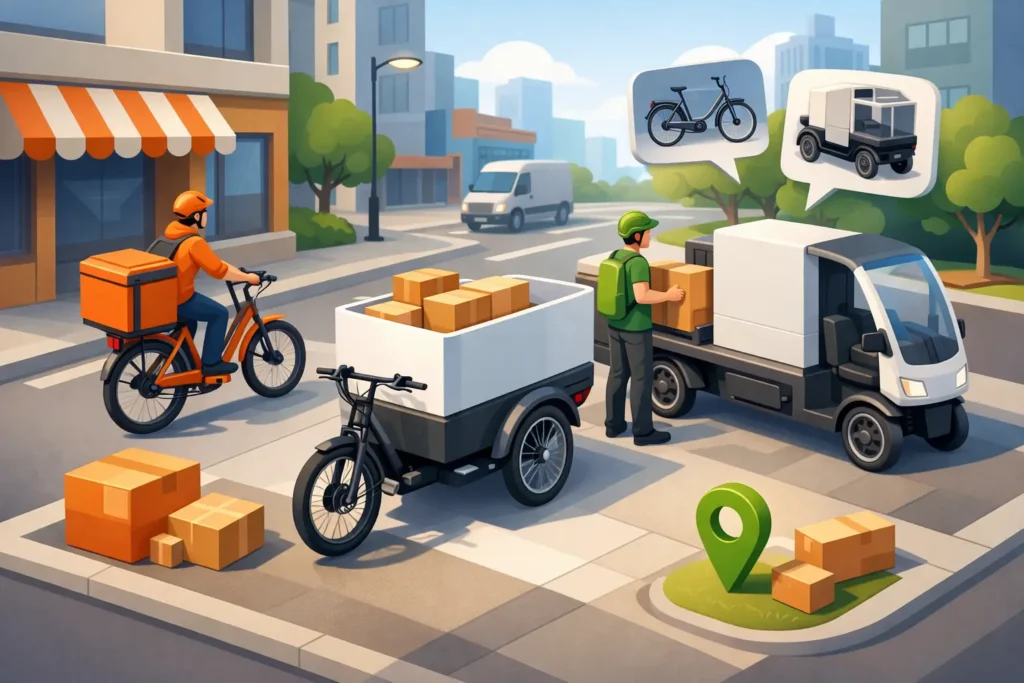 Bicicleta cargo para reparto urbano: cuál elegir
