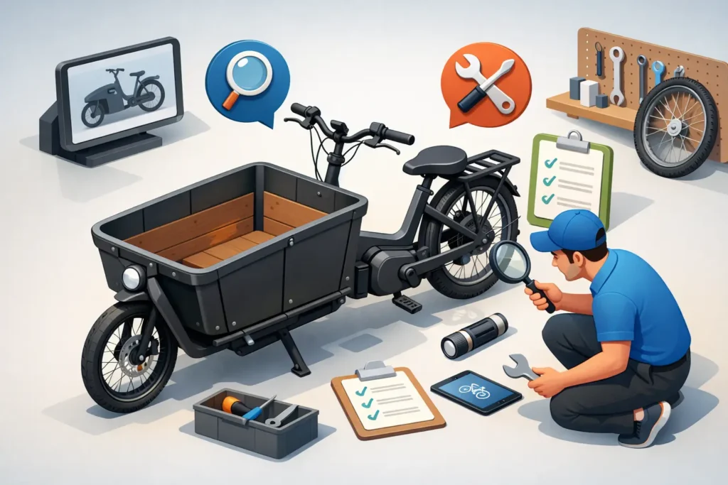 Inspección técnica de bicicleta cargo usada